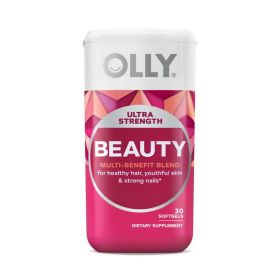 OLLY Ultra Strength Beauty Softgels, Healthy Hair, Skin and Nails, Supplement, 30 Count