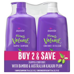 Aussie Miracle Volume Shampoo and Conditioner Hair Set;  26.2 fl oz